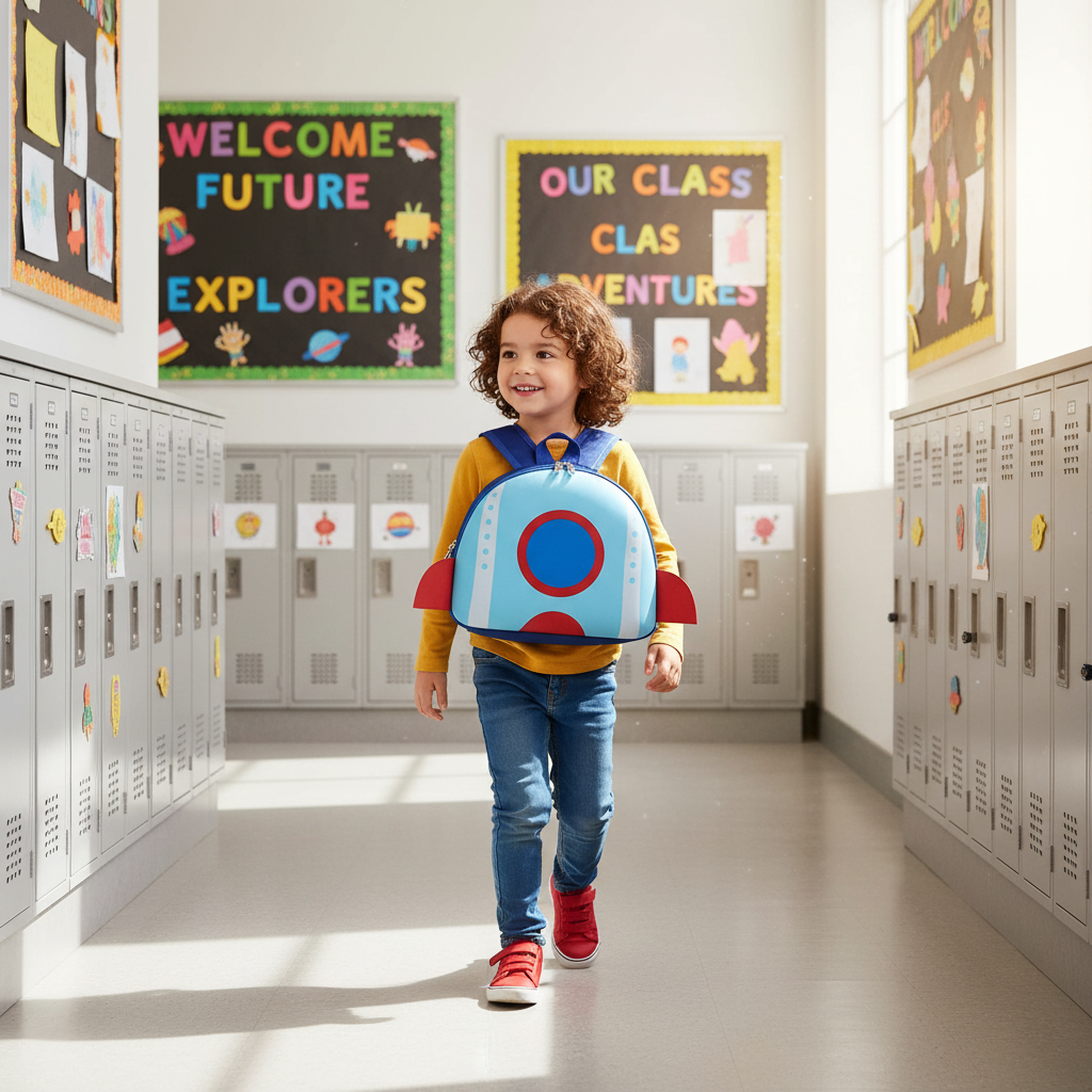 Rainbow Kids Backpack – Waterproof Kindergarten School Bag with Large Opening for Preschool Boys and Girls Daily Essentials