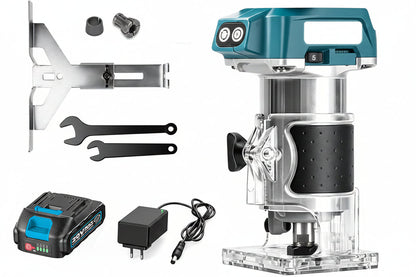 Brushless Cordless Wood Router – 5-Speed Electric Hand Trimmer for Woodworking, Engraving and Slotting Compatible with Makita 18V Batteries