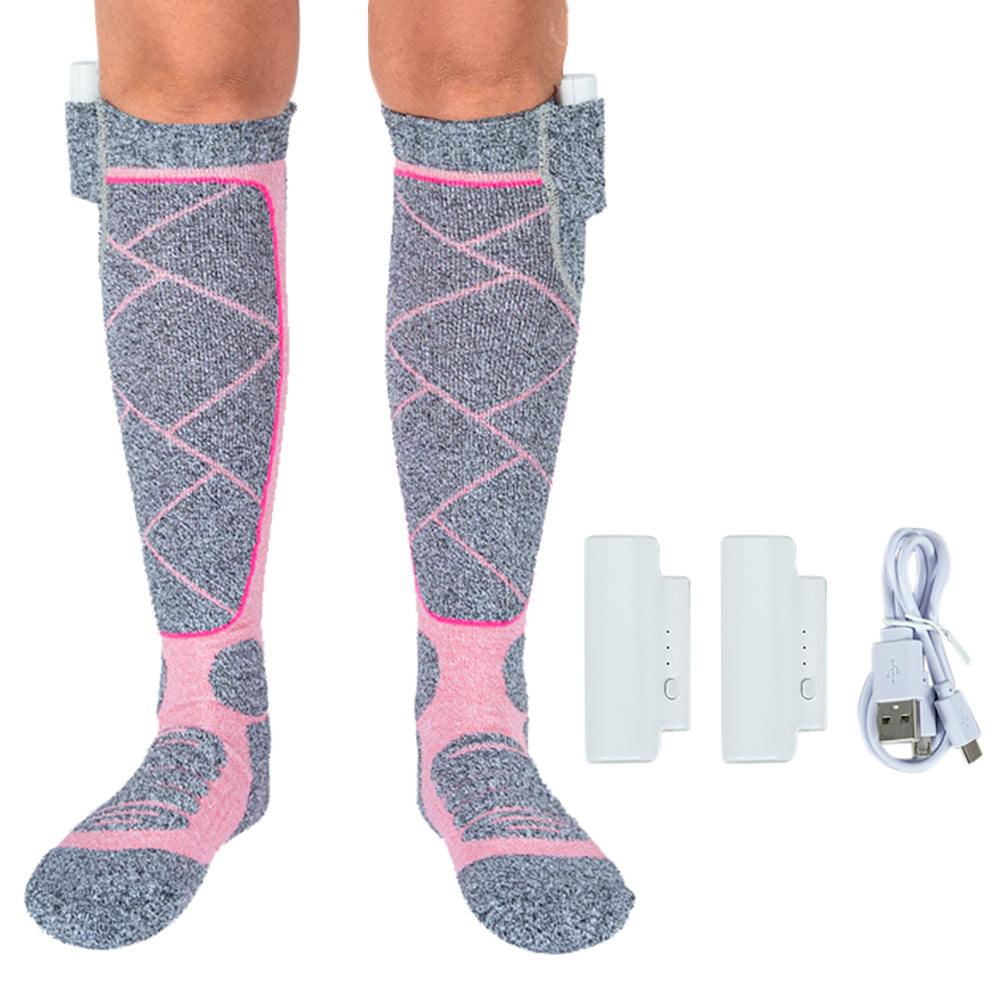 Electric Heated Winter Socks - Self Warming Thermal Socks for Skiing, Camping, Hiking and Cold Weather Protection