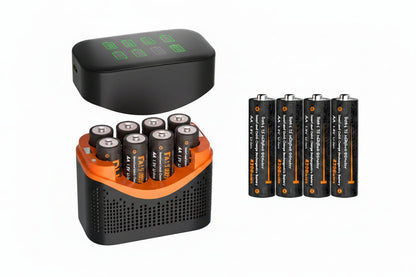 Rechargeable Lithium Battery Set – Long-Lasting 1.5V AA and AAA Batteries with Fast Charger Box for Toys, Remotes and Daily Devices
