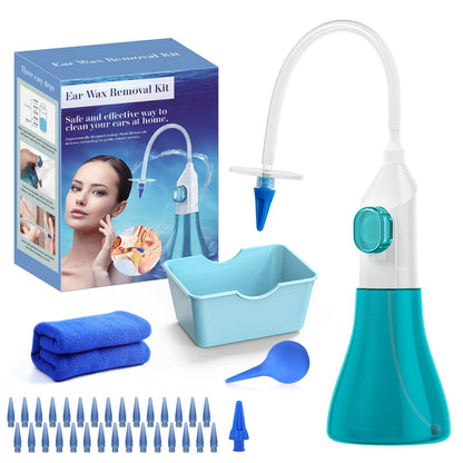 Ear Wax Removal Kit – Manual Ear Irrigation Cleaning System for Safe Effective Ear Care for Adults and Children