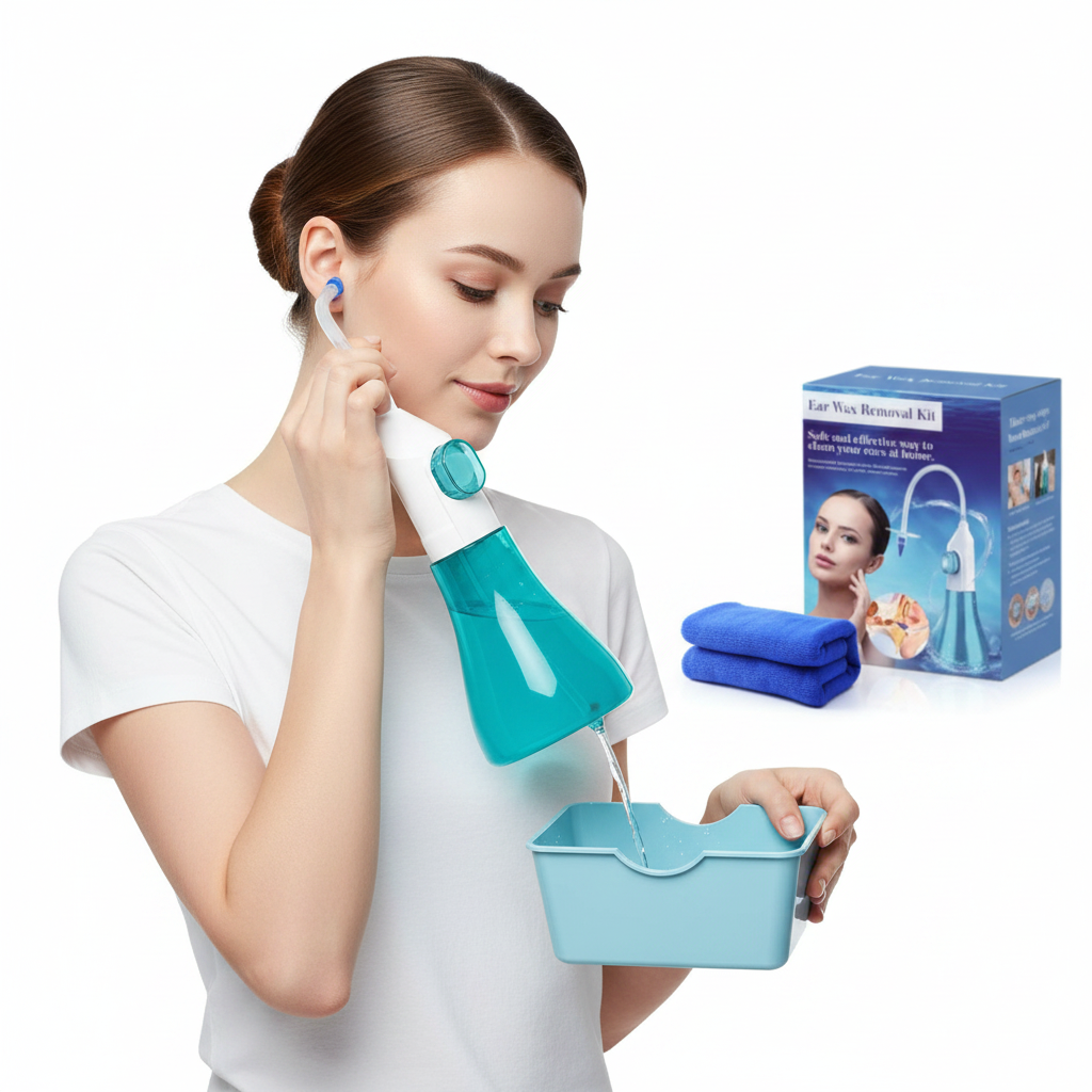 Ear Wax Removal Kit – Manual Ear Irrigation Cleaning System for Safe Effective Ear Care for Adults and Children