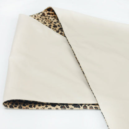 Double Sided Leopard Print Head Scarf – PU Leather Triangle Hijab for Women with Elegant Fashionable Everyday Styling