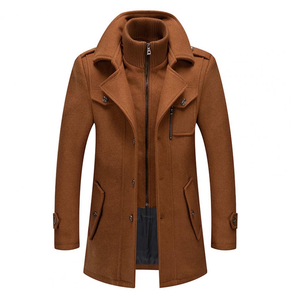 Men's Double Collar Jacket – Versatile Zip Button Coat for Casual Travel, Business and Everyday Layering