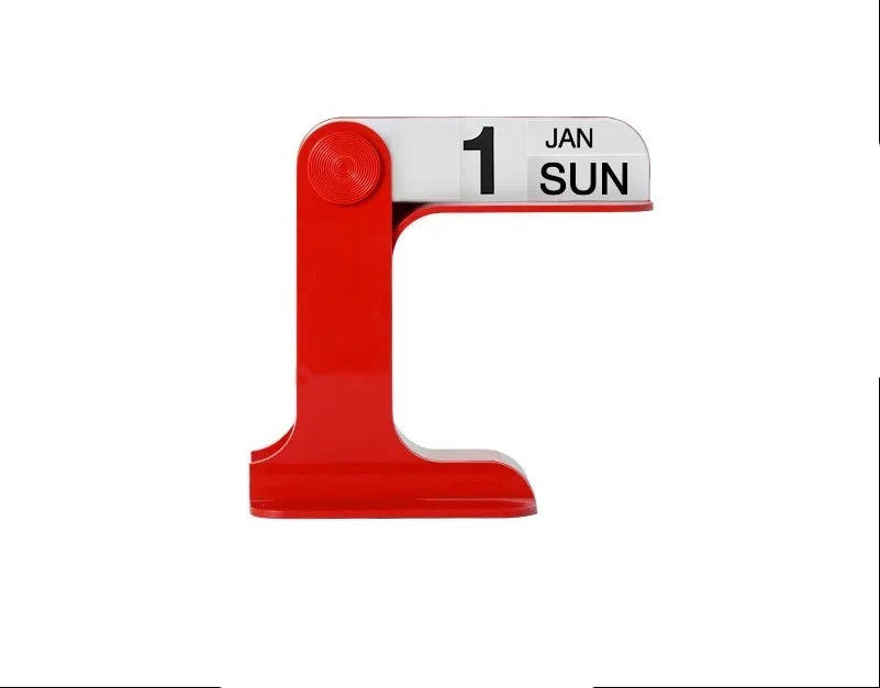 Modern Rotating Desk Calendar– Minimalist Desktop Planner with Black and White Design and One-Touch Operation for Home Office