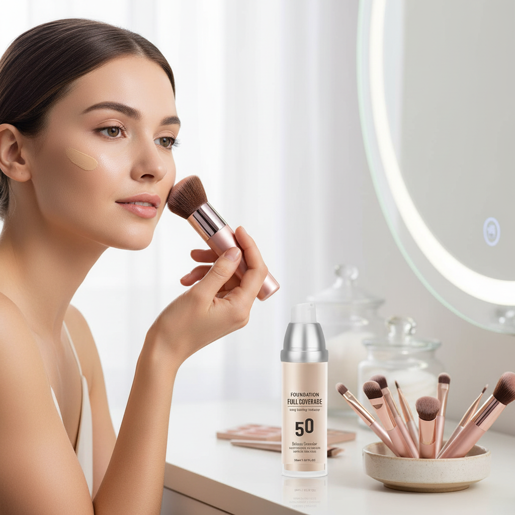 Mineral Powder Foundation Spray Set – DIY Airbrush-Style Concealer and Moisturizing Makeup Kit for Smooth Coverage, Radiant Finish and Holiday Gifting