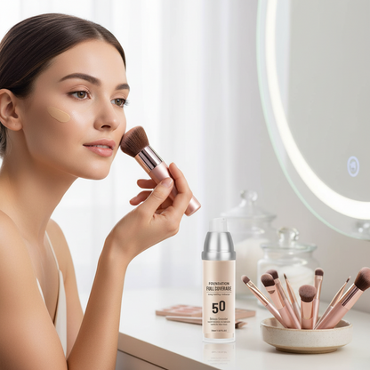 Mineral Powder Foundation Spray Set – DIY Airbrush-Style Concealer and Moisturizing Makeup Kit for Smooth Coverage, Radiant Finish and Holiday Gifting