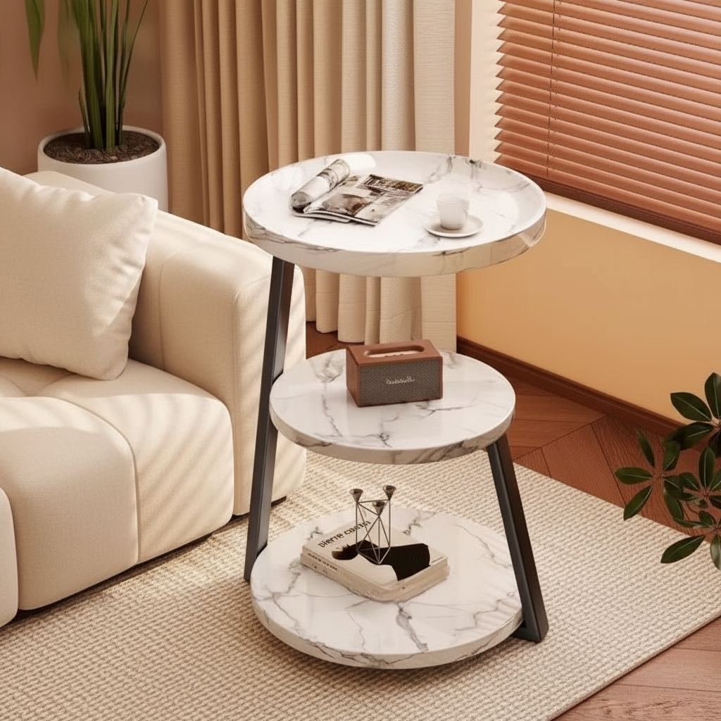 Minimalist Wooden Nightstand – Compact Bedside Table with Storage Shelf for Bedrooms, Small Apartments and Modern Home Furniture
