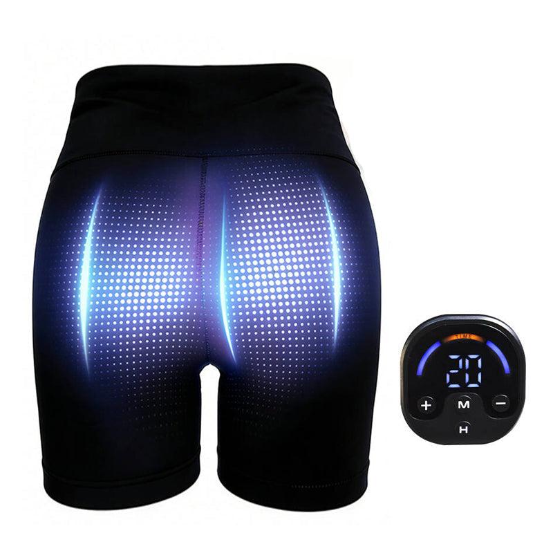 Microcurrent Yoga Shorts – Butt Lifting Body Shaping Fitness Shorts with Hip Enhancement and Massage Support