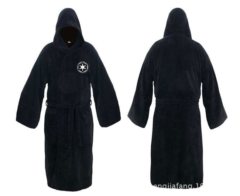 Men's Hooded Flannel Bathrobe - Thick Winter Dressing Gown for Home Comfort and Relaxing Evenings