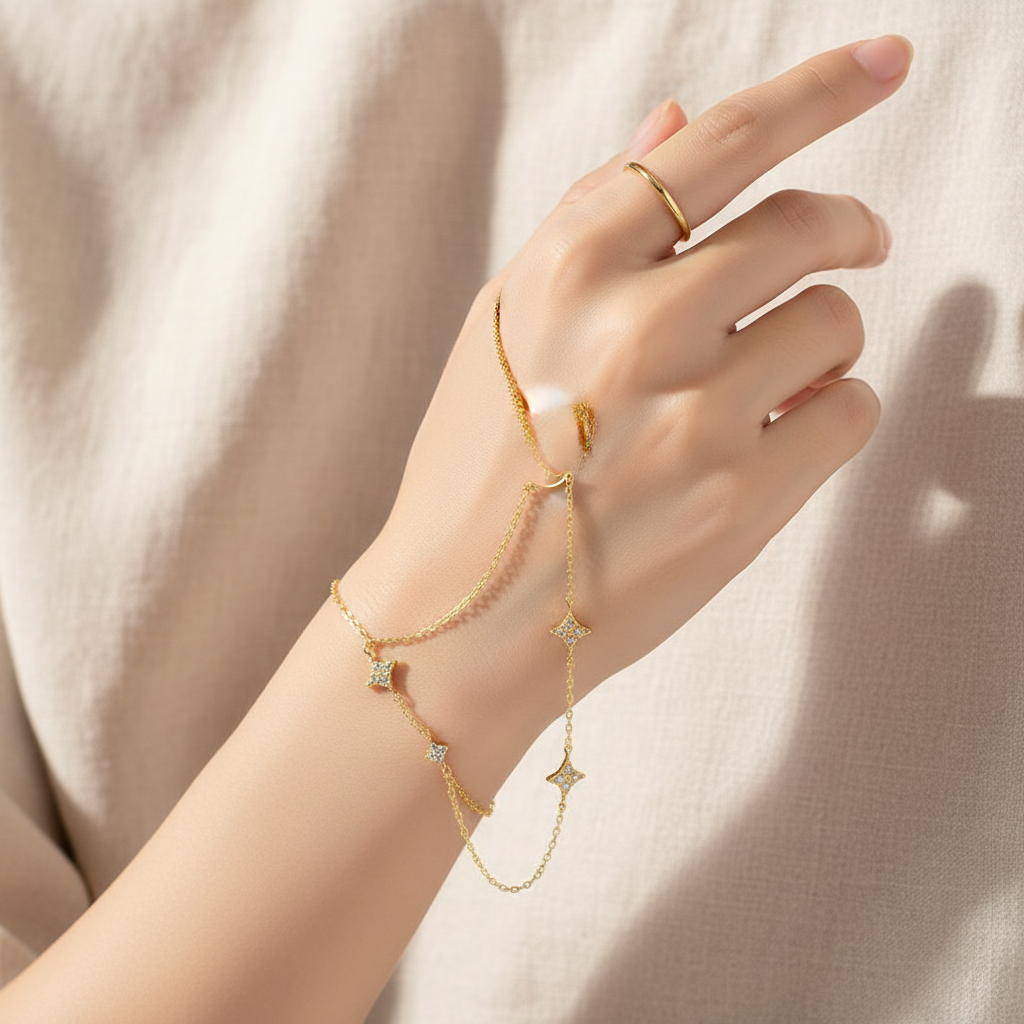 Gold-Plated Certified Moissanite Bracelet – 14K Adjustable 14-21cm S925 Sterling Silver Lab Diamond-Look Chain Jewelry for Women, Girls and Elegant Gifts