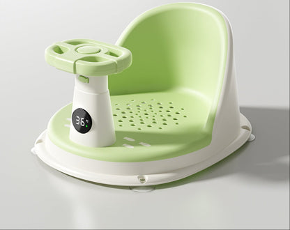 Smart Temperature Baby Bath Seat – Multifunctional Toddler Bath Chair with Safe Materials for Comfortable Bathtub and Shower Support