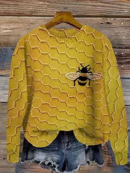 Women’s Cozy Animal Print Sweater – 3D Knit Pullover with Stylish Wildlife Design for Casual Autumn Winter Fashion