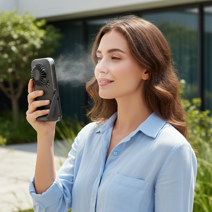 Portable Misting Handheld Fan – USB Rechargeable Personal Cooling Fan with Digital Display and Humidifier for Outdoor Summer Use