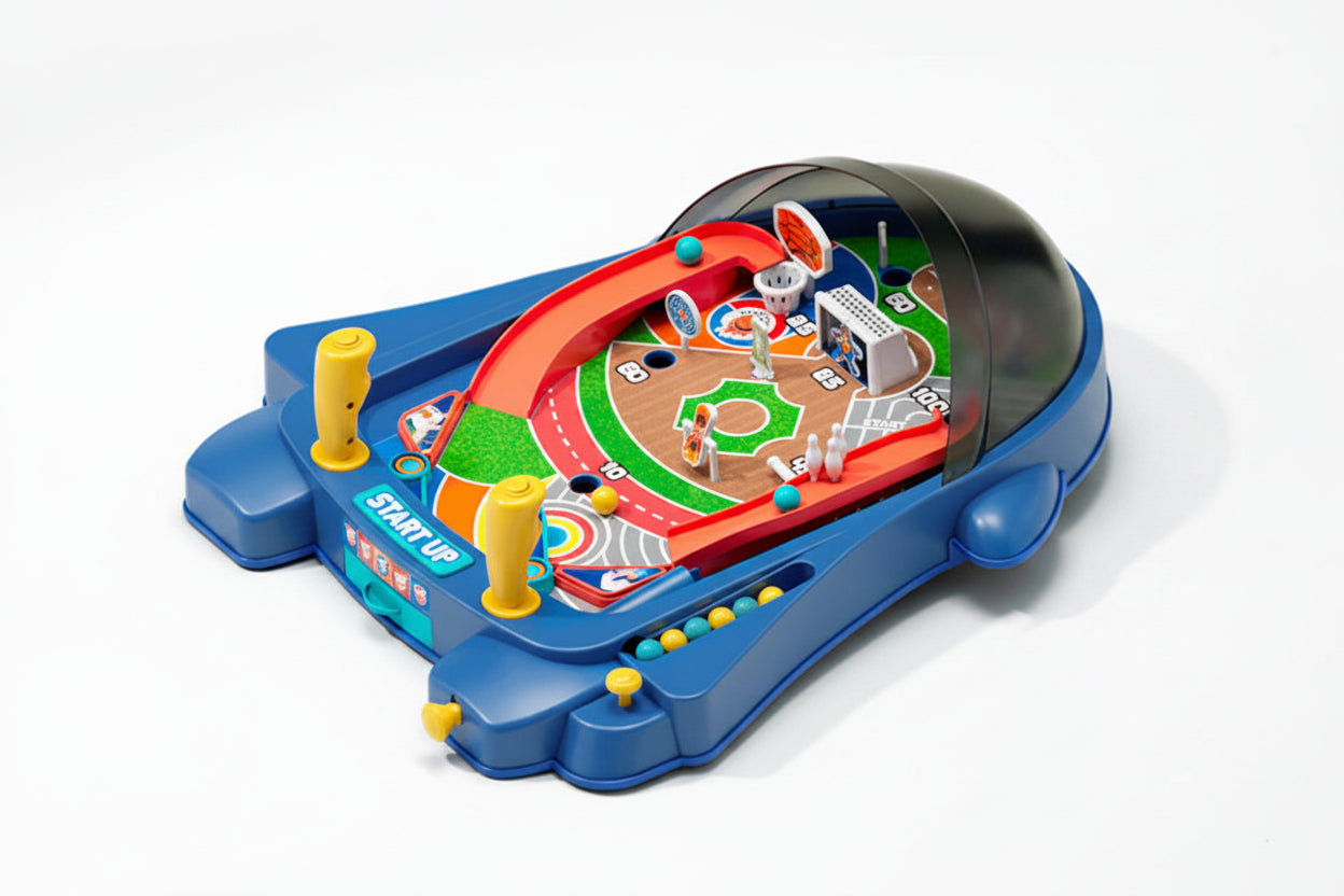 Pinball Soccer Board Game - Interactive Tabletop Marble Battle Game for Kids, Families and Party Entertainment
