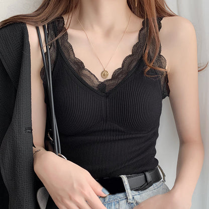 Women's Thermal Underwear Vest - Warm Lace Base Layer Top for Winter Comfort and Everyday Wear