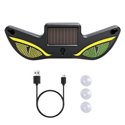Wireless Car LED Demon Eye Light – Solar-Powered Triangle Ambient Window Lamp with Neon Glow for Automotive Interior and Exterior Decoration
