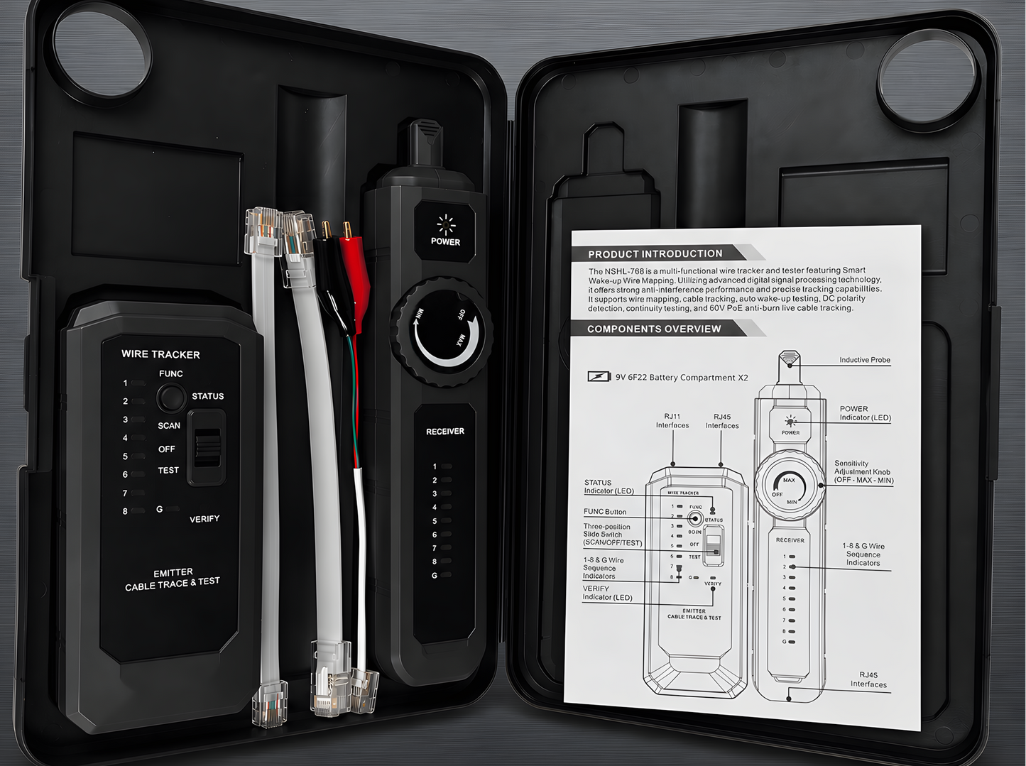 Anti-Burn Wire Tracker – RJ45 RJ11 Network Cable Tester and Line Locator for CAT5 CAT6 LAN and Telephone Repair Troubleshooting