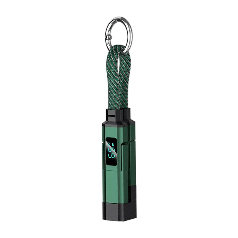 Keychain Charging Cable – 4-in-1 65W Compact Multi-Connector USB Charging Cord for Phones, Tablets and Devices While Traveling or Everyday Carry