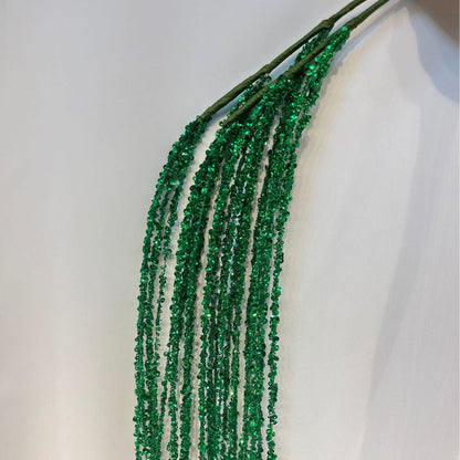 Sequin Glitter Christmas Branch Picks – White Artificial Tassel Wheat Stems for Christmas Trees, Wreaths and Holiday Decorations