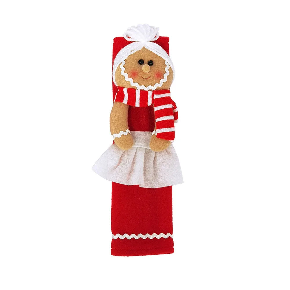 Christmas Refrigerator Handle Covers – Soft Festive Kitchen Decorations for Holiday Home Styling