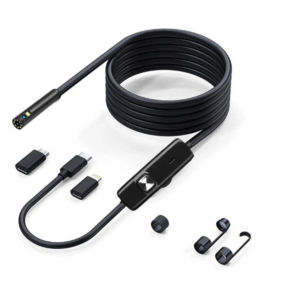 Endoscope Camera – 1080P Waterproof Dual Port Inspection Borescope for iPhone, Android, Cars and Pipe Diagnostics
