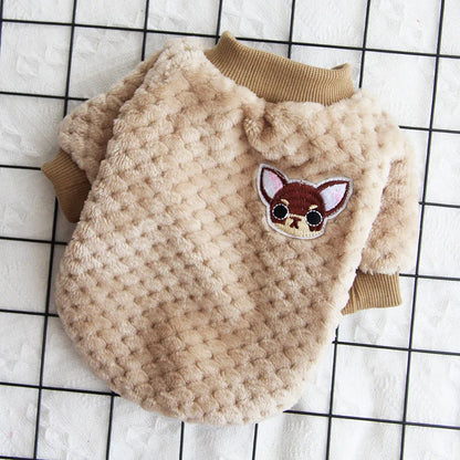 Warm Dog Hoodie Sweater – Cozy Fleece Pet Coat for Small and Medium Dogs with Cute Winter Holiday Style