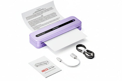 Portable Bluetooth Thermal Printer - Wireless Inkless A4 Mobile Printer for Travel, Business Documents and Home Office Use