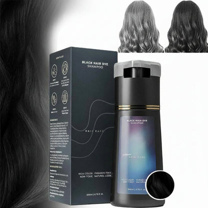 Gray Hair Dye Shampoo – Semi-Permanent Hair Color Treatment for Women and Men with Black, Brown or Purple Shades for Easy At-Home Coverage