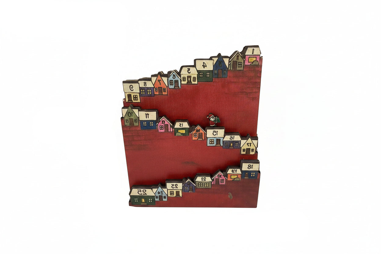 Wooden Advent Calendar House – 25 Day Christmas Countdown Decoration for Holiday Home Displays