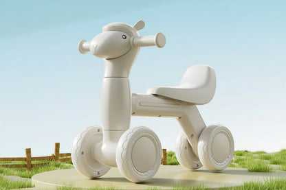 Children's Alpaca Four Wheel Balance Scooter – Baby Walker Ride On Toy for Safe Outdoor Fun and Early Development.