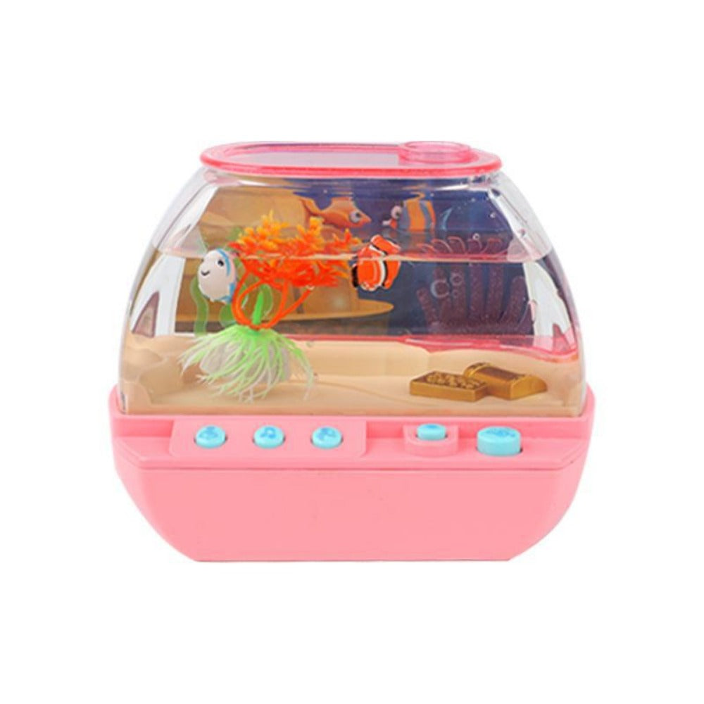 Interactive Aquarium Toy-Musical Mini Fish Tank Playset with Lights Sounds and Educational Entertainment for Children