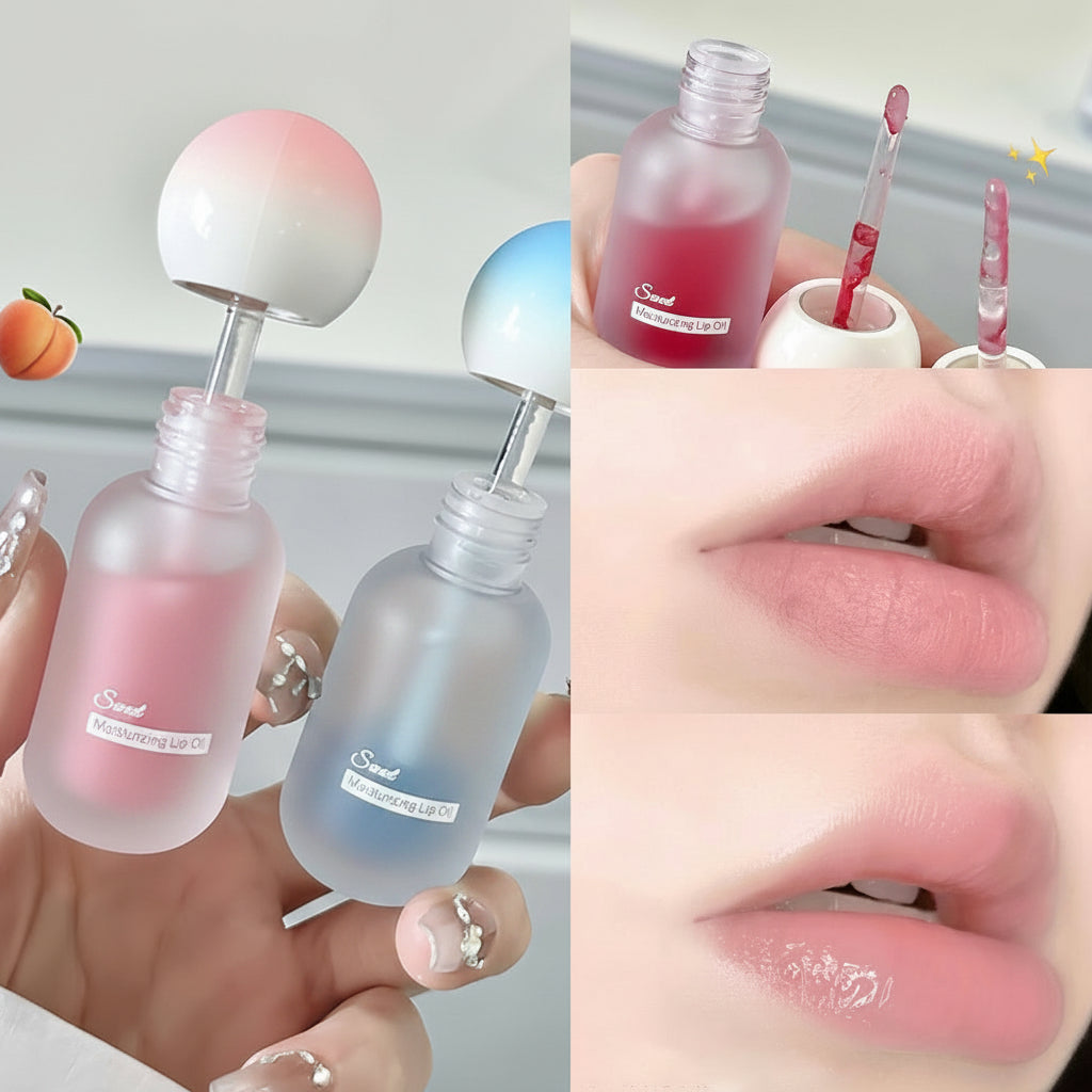 Peach Jelly Lip Oil – Hydrating Transparent Gloss with Glass-Like Shine, Fruit-Inspired Finish and Plumping Look for Smooth Everyday Lip Makeup