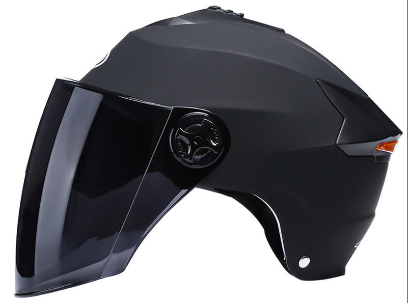 LED Motorcycle Helmet – Rechargeable Lighted Moped and Electric Scooter Helmet for Men and Women with Protective Double Visor