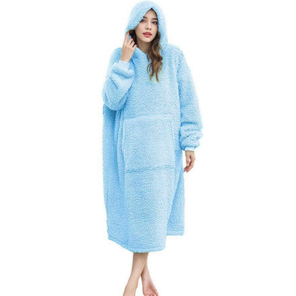 Oversized Blanket Hoodie with Sleeves - Ultra Warm Wearable Fleece Blanket for Home Lounging and Relaxation