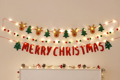 DIY Christmas LED Banner Lights – Decorative Hanging Garland for Holiday Rooms, Parties and Seasonal Decor