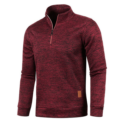 Half Zip Sweatshirt - Thick Pullover Hoodie with Turtleneck Design for Autumn Outdoor Wear and Casual Street Fashion