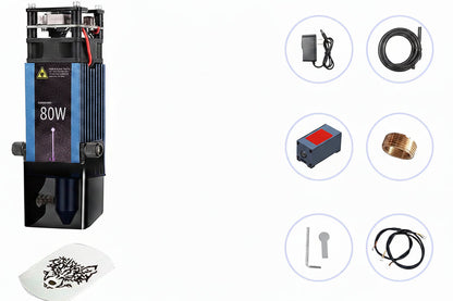 Blue Laser Module – 450nm 40W/80W TTL PWM Laser Head for CNC Engraving, Cutting, Woodworking and DIY Laser Machine Upgrades