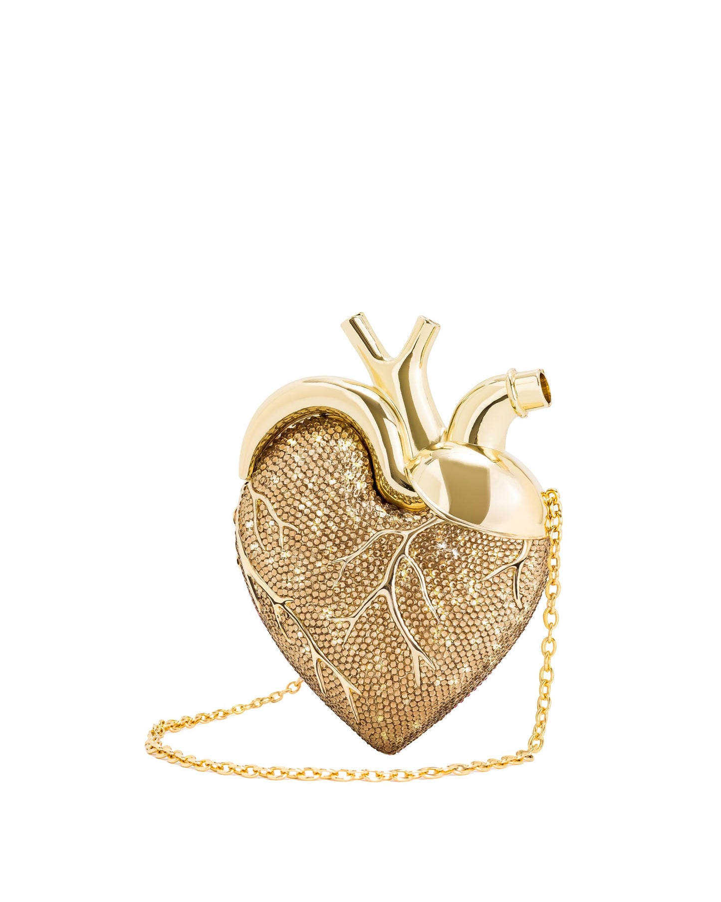 Heart Crystal Evening Handbag – Luxury Rhinestone Chain Purse for Weddings, Cocktail Parties and Elegant Evening Style