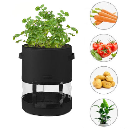 See-Through Potato Planter Bag – Breathable Non-Woven Grow Pot with 360° Transparent Window for Potatoes, Vegetables, Herbs and Easy Harvest Monitoring