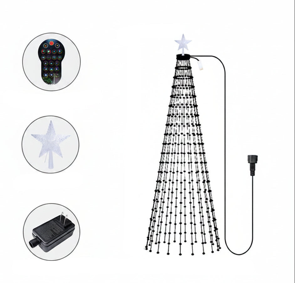 Smart RGB Christmas Tree Lights – Bluetooth App Controlled LED Fairy Lights with Music Sync and Timer