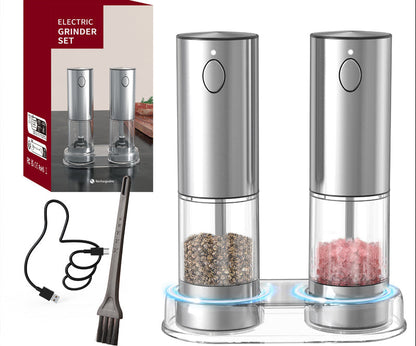 USB Electric Salt and Pepper Grinder – Rechargeable Adjustable Spice Mill Set with Large Capacity for Everyday Cooking