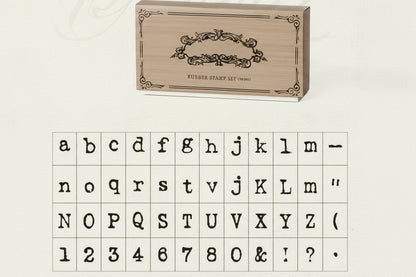 Vintage Wooden Stamp Set – 70 Piece Retro Alphabet, Number and Symbol Stamps for Journaling, Crafts and Scrapbooking