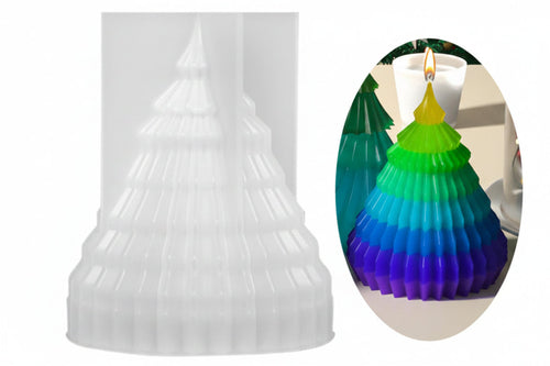 Christmas Tree Silicone Mold – DIY Candle, Soap and Resin Craft Mold for Handmade Holiday Decorations