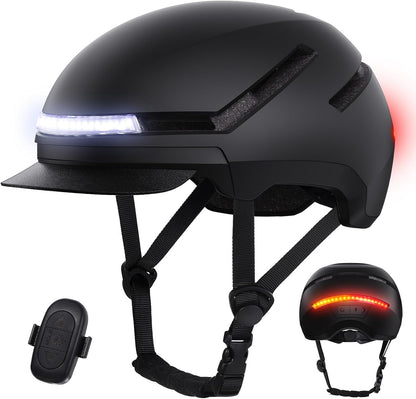 Shinmax Bicycle Helmet – Adult Mountain and Road Cycling Helmet with Front and Rear Lights for Commuting, Outdoor Riding and Safety