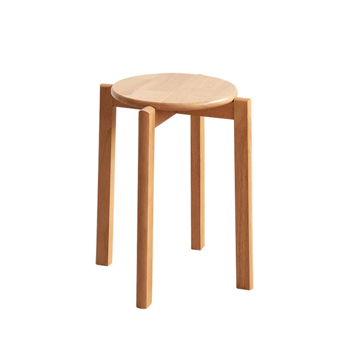 Solid Wood Dining Table Stool – Modern Stackable Rubber Wood Chair for Dining Room, Kitchen and Living Space.