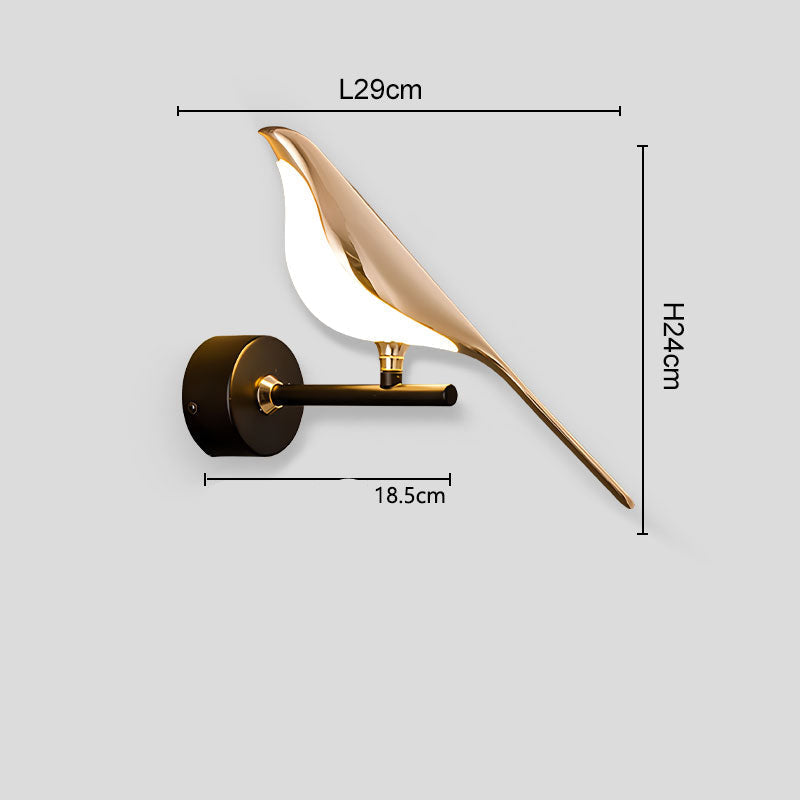 Magpie Bird LED Wall Lamp - 360° Rotating Indoor Wall Sconce for Bedroom, Bedside Lighting and Modern Home Decor