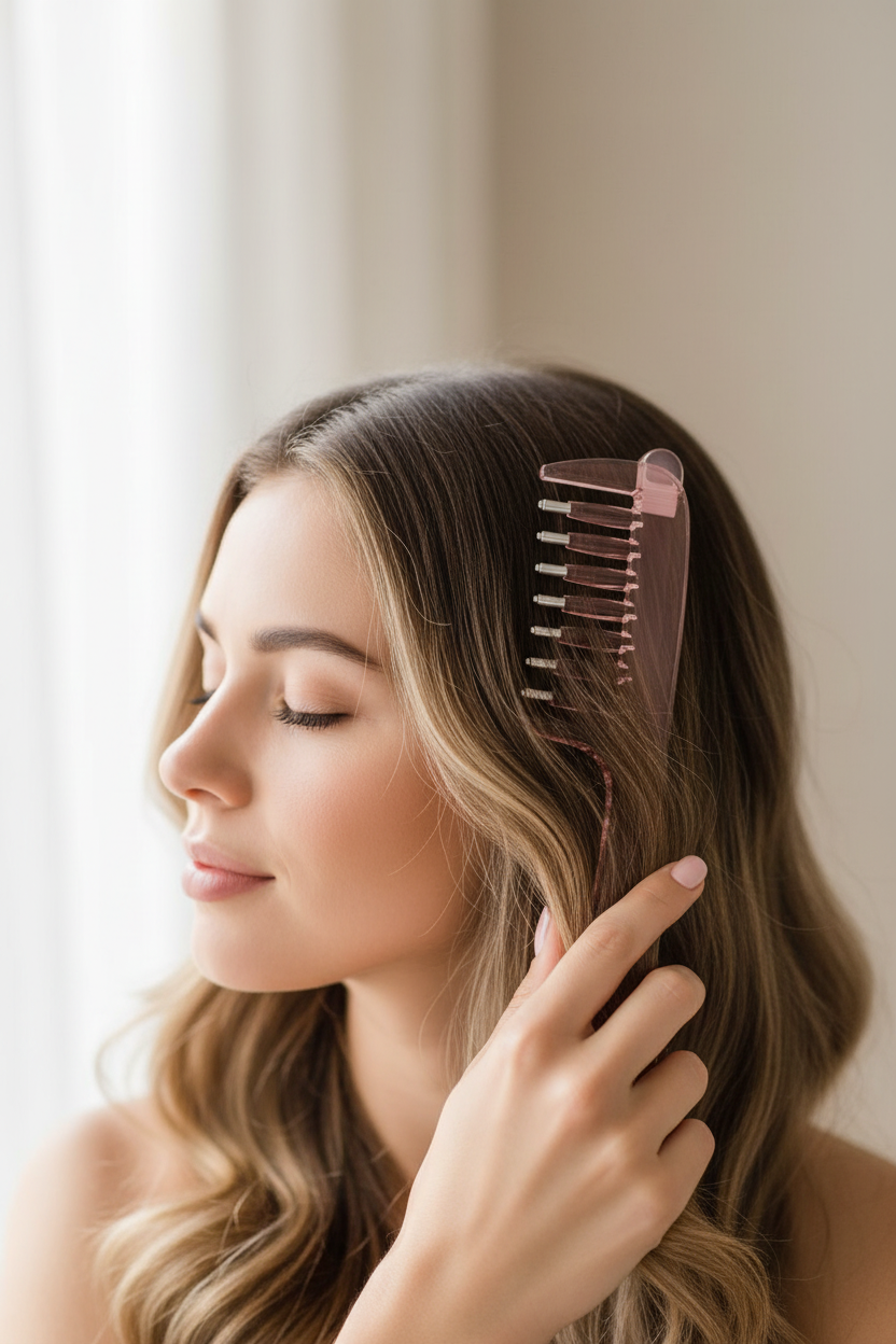 Scalp Liquid Applicator Comb – Mini Portable Anti-Static Hair Care Tool for Precise Serum, Oil and Nourishing Treatment Application at Home