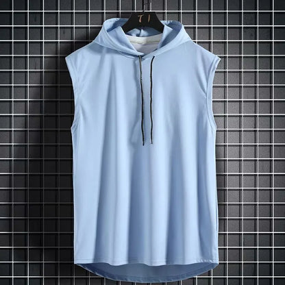 Men's Hooded Tank Top – Sleeveless Hip Hop Workout Vest for Casual Training, Gym Sessions and Streetwear Fashion