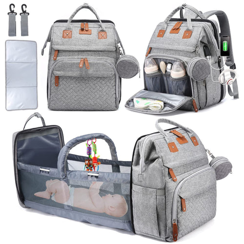 Waterproof Diaper Backpack - Large Capacity Baby Bag with Insulated Bottle Pockets for Moms, Travel and Nursery Organization